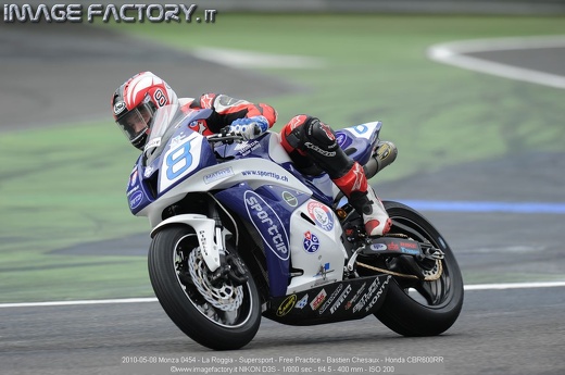 2010-05-08 Monza 0454 - La Roggia - Supersport - Free Practice - Bastien Chesaux - Honda CBR600RR